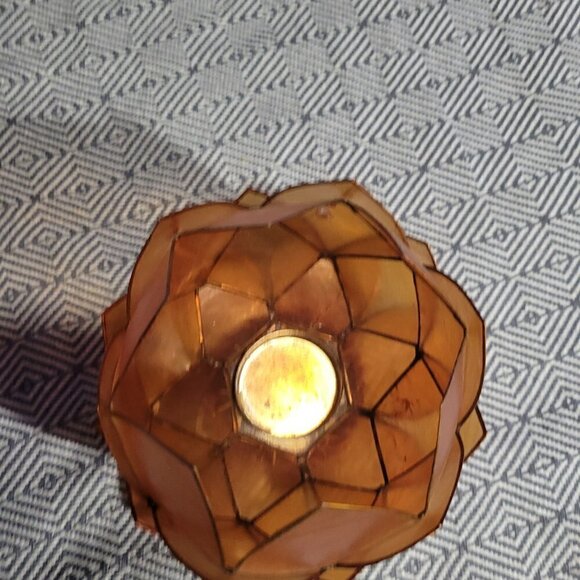 Zodax Smoke Brown Capiz Lotus Tea Light Candle Holder - Picture 3 of 13